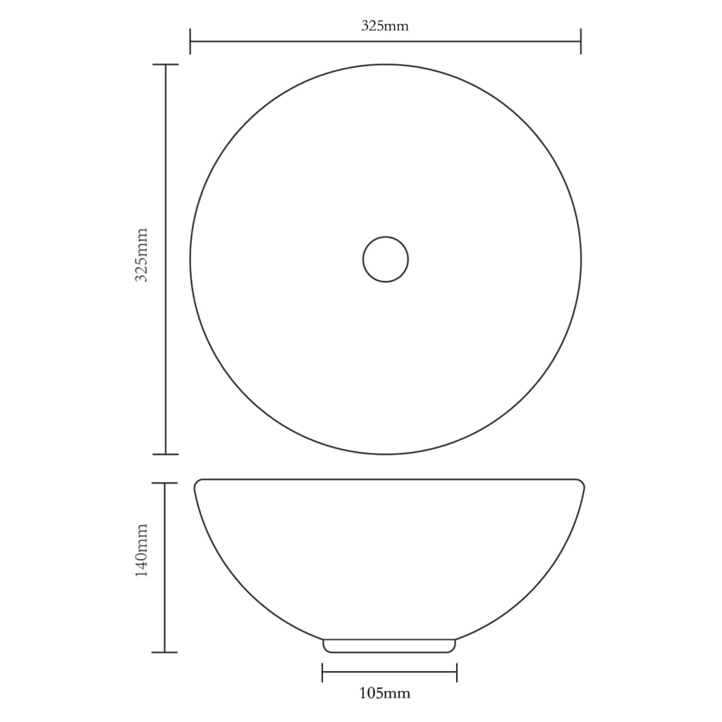 Ceramic Bathroom Sink Basin White Round