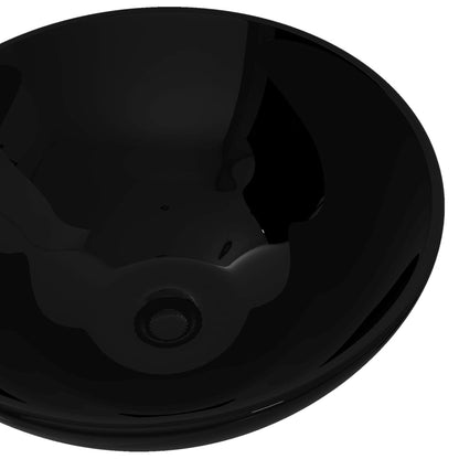 Ceramic Bathroom Sink Basin Black Round