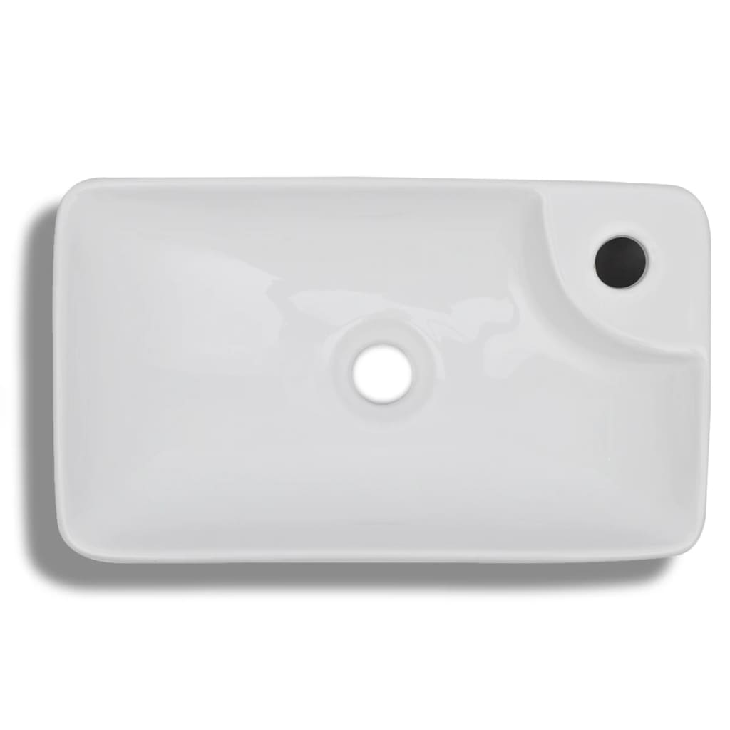 Ceramic Bathroom Sink Basin with Faucet Hole White - Bend