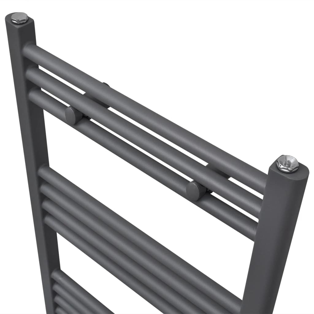 Grey Bathroom Central Heating Towel Rail Radiator Straight - Bend