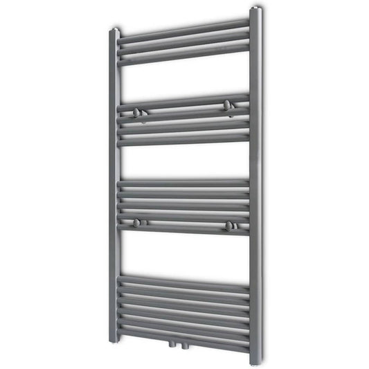 Grey Bathroom Central Heating Towel Rail Radiator Straight 600x1160mm