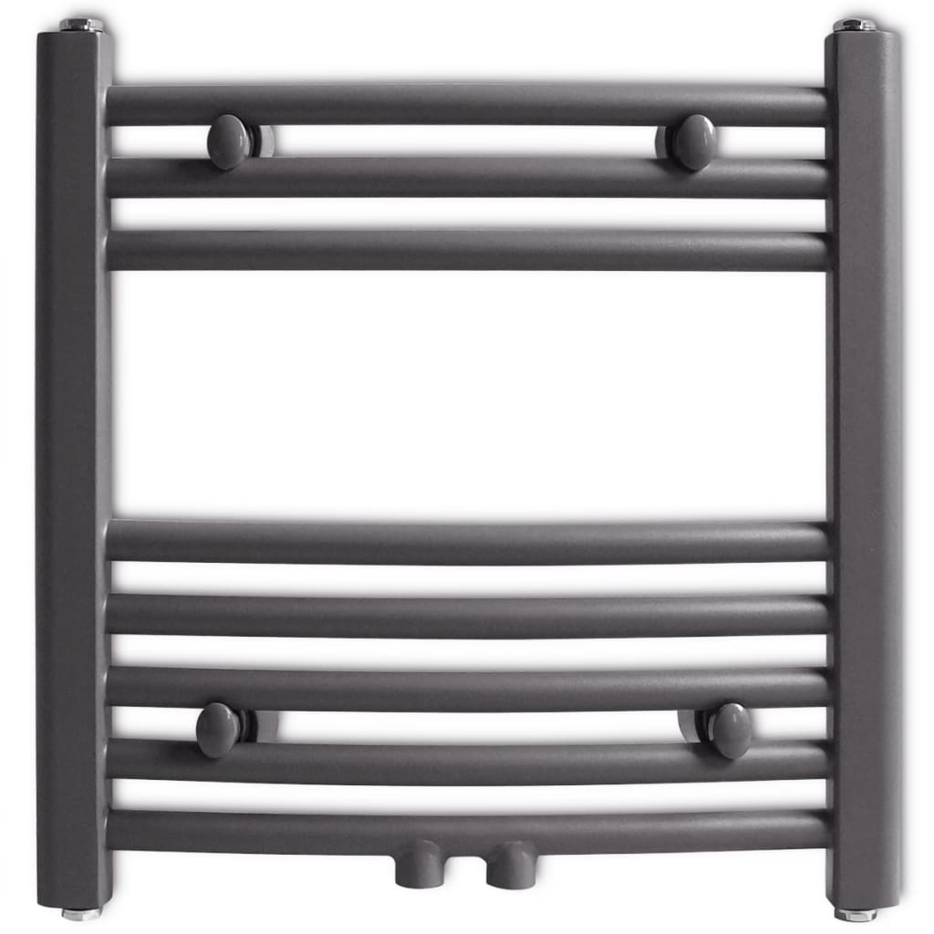 Grey Bathroom Central Heating Towel Rail Radiator Curve - Bend