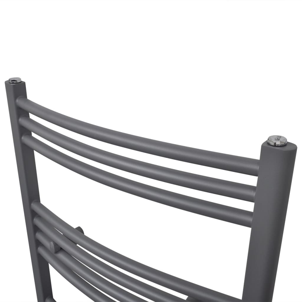 Grey Bathroom Central Heating Towel Rail Radiator Curve - Bend