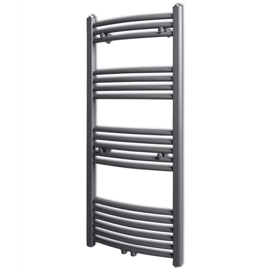 Grey Bathroom Central Heating Towel Rail Radiator Curve 500x1160mm - Bend