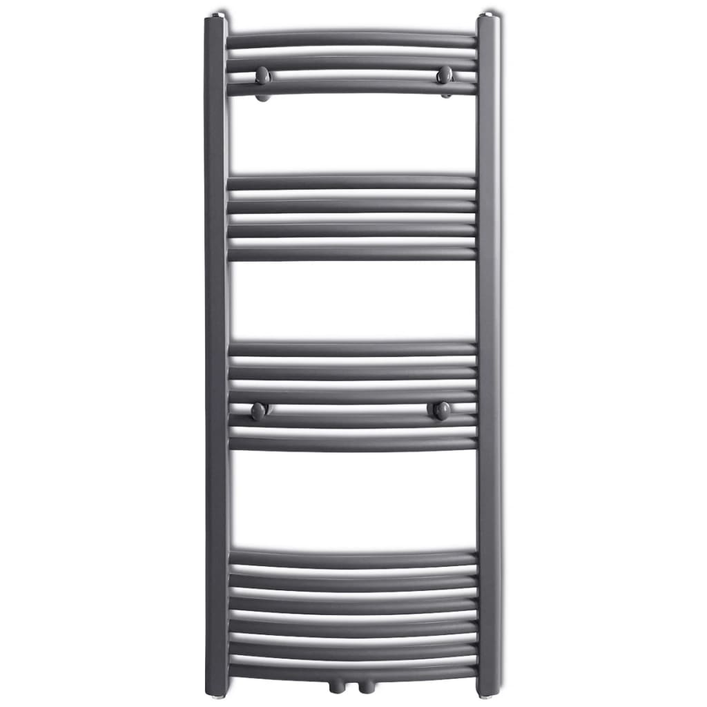 Grey Bathroom Central Heating Towel Rail Radiator Curve 500x1160mm - Bend