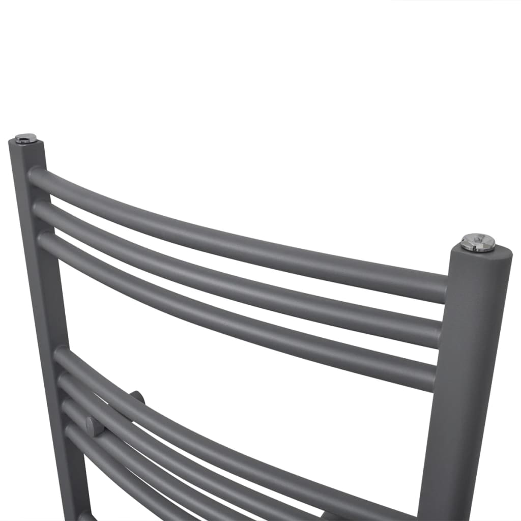 Grey Bathroom Central Heating Towel Rail Radiator Curve 500x1160mm - Bend