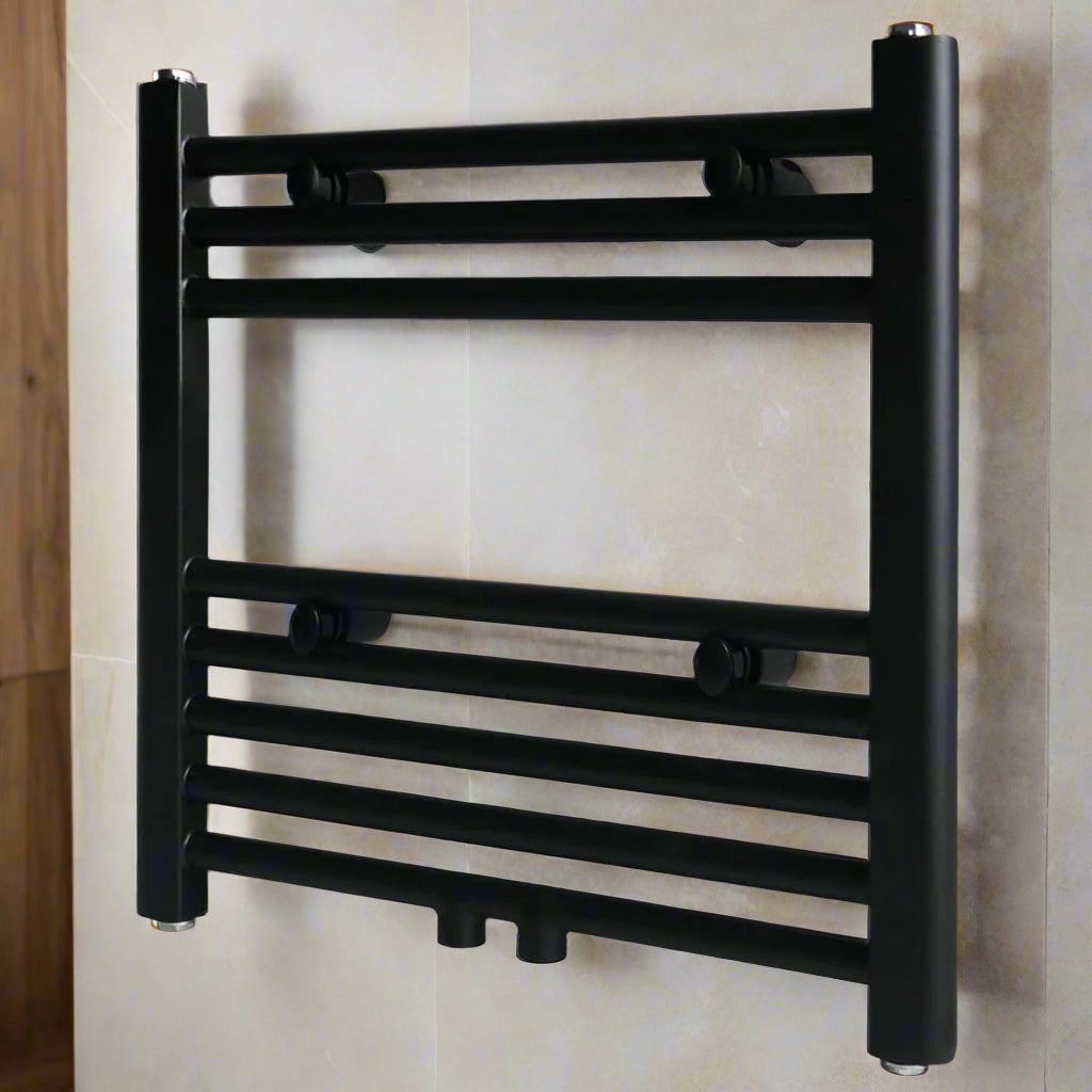 Black Bathroom Central Heating Towel Rail Radiator - Bend