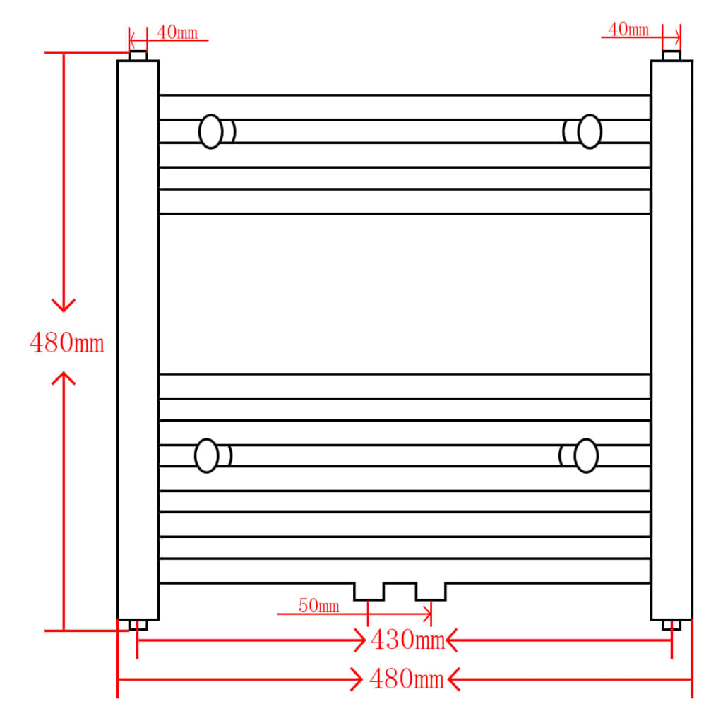 Black Bathroom Central Heating Towel Rail Radiator - Bend