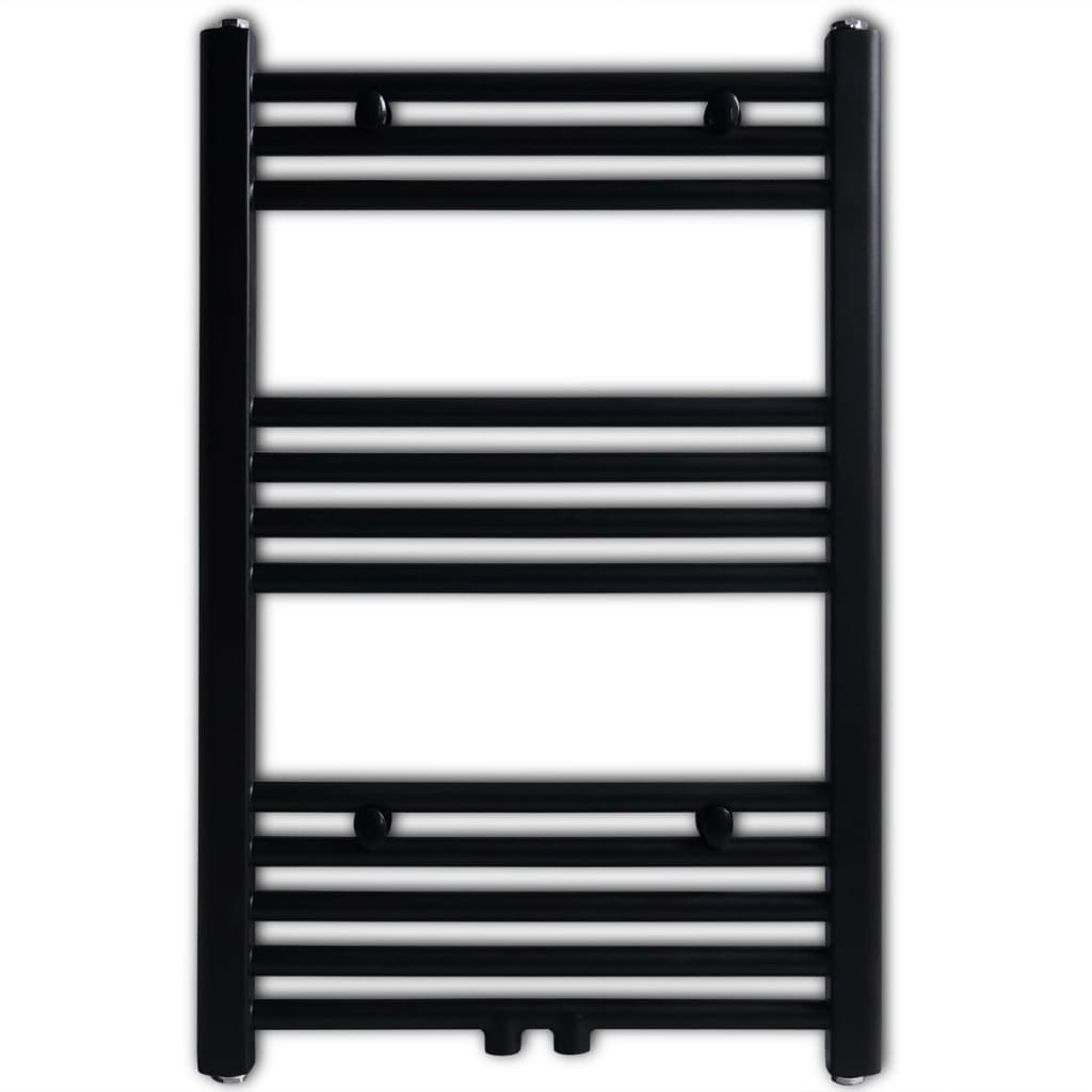 Black Central Heating Towel Rail Radiator - Straight Design - Bend