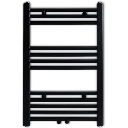 Black Central Heating Towel Rail Radiator - Straight Design - Bend