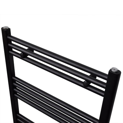 Black Central Heating Towel Rail Radiator - Straight Design - Bend