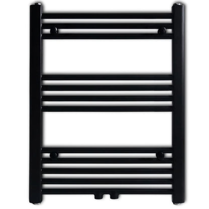 Bathroom Heating Towel Rail Radiator Straight 600x764 mm Black