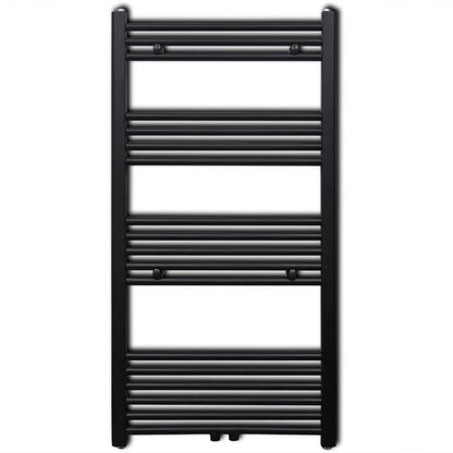 Black Central Heating Towel Rail Radiator - Dual Purpose Heated Towel Warmer - Bend