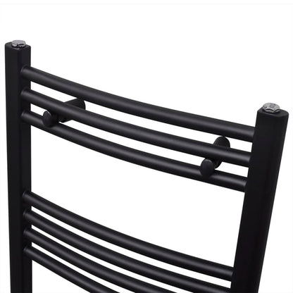 Black Curved Towel Rail Radiator - Heated Bathroom Heating Solution - Bend