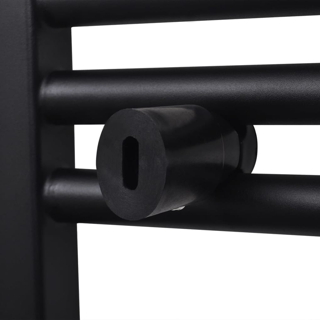 Black Curved Towel Rail Radiator - Heated Bathroom Heating Solution - Bend