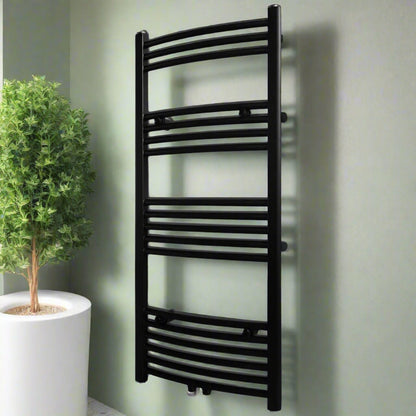 Black Curved Towel Rail Radiator for Central Heating - Bend