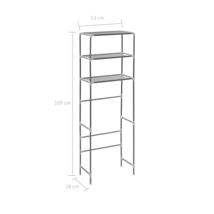 3-Tier Storage Rack over Toilet Silver 53x28x169 cm - Bend