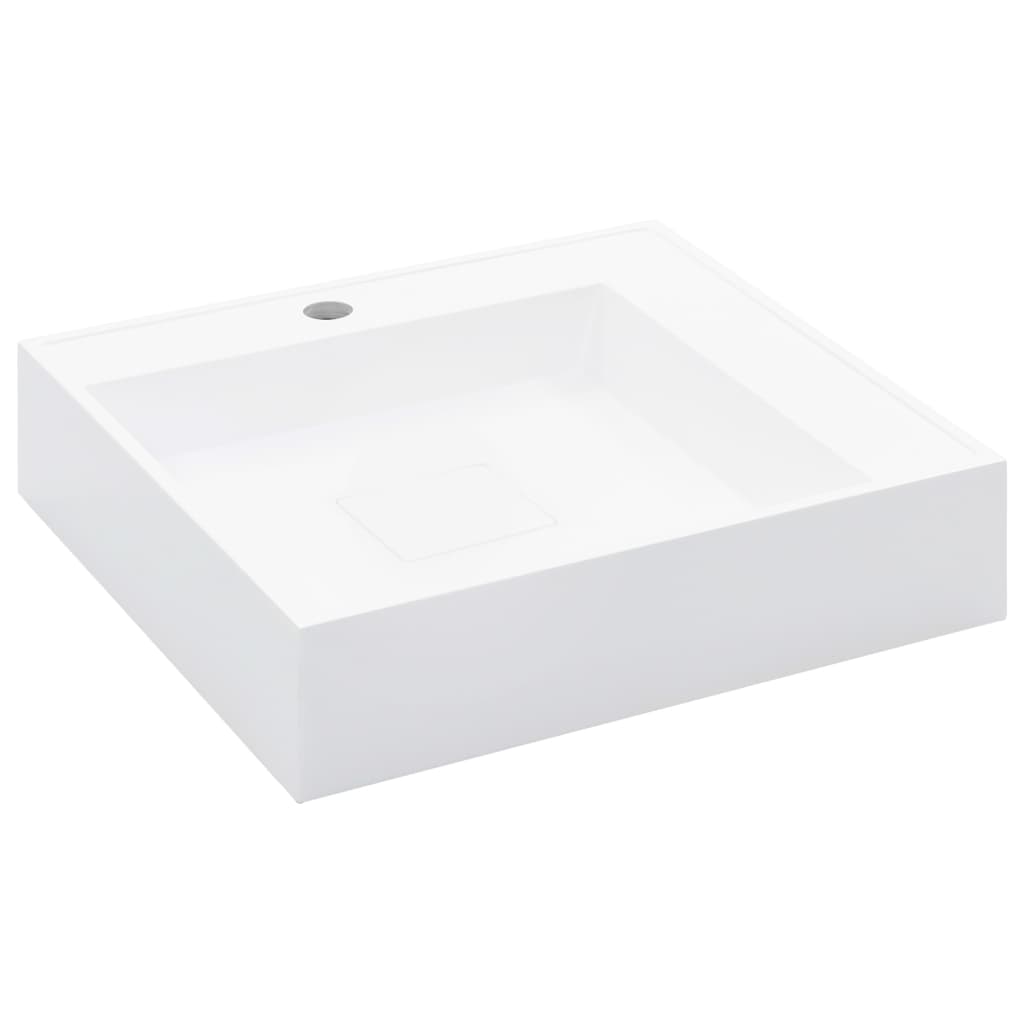 Wash Basin 50x50x12.3 cm Mineral Cast/Marble Cast White - Bend