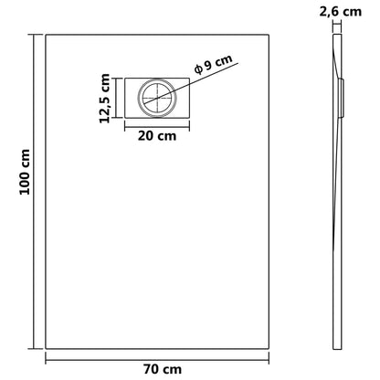 Shower Base Tray SMC White 100x70 cm - Bend