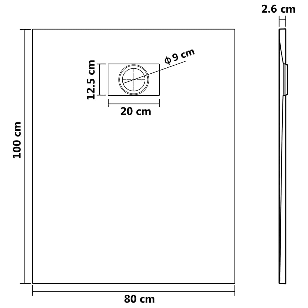 Shower Base Tray SMC White 100x80 cm - Bend