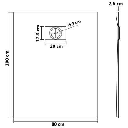 Shower Base Tray SMC White 100x80 cm - Bend