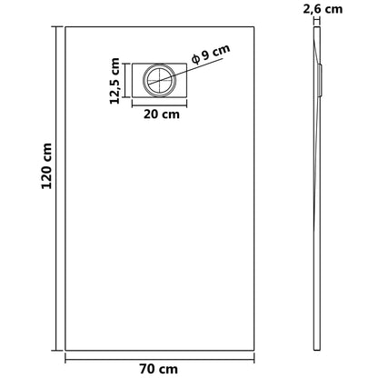 Shower Base Tray SMC White 120x70 cm - Bend