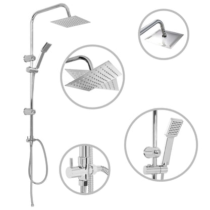 Dual Head Shower Set with Hand Shower Stainless Steel - Bend