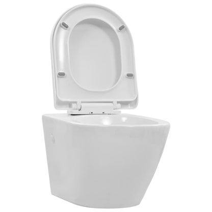 Wall Hung Rimless Toilet Ceramic White - Bend