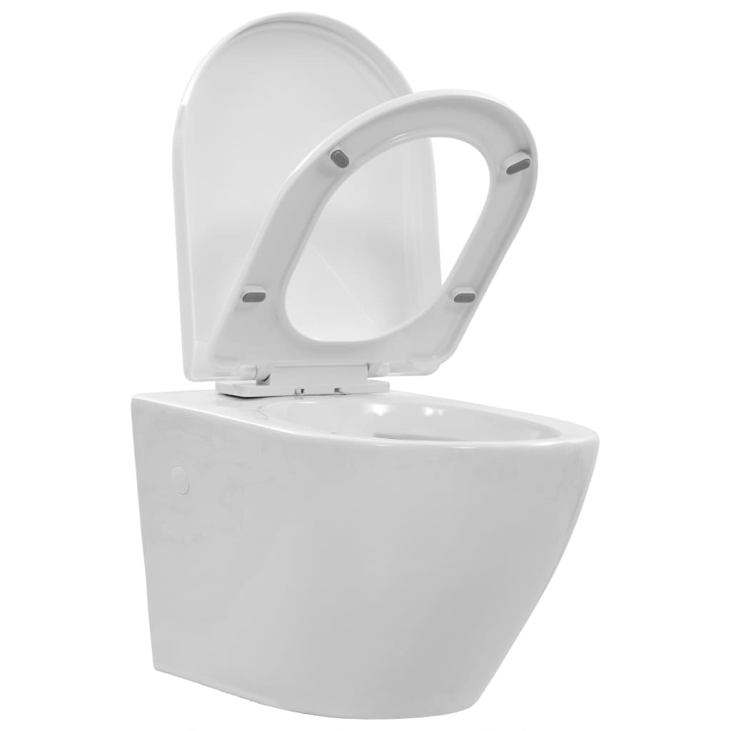 Wall Hung Rimless Toilet Ceramic White - Bend