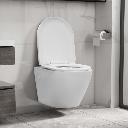 Wall Hung Rimless Toilet Ceramic White - Bend