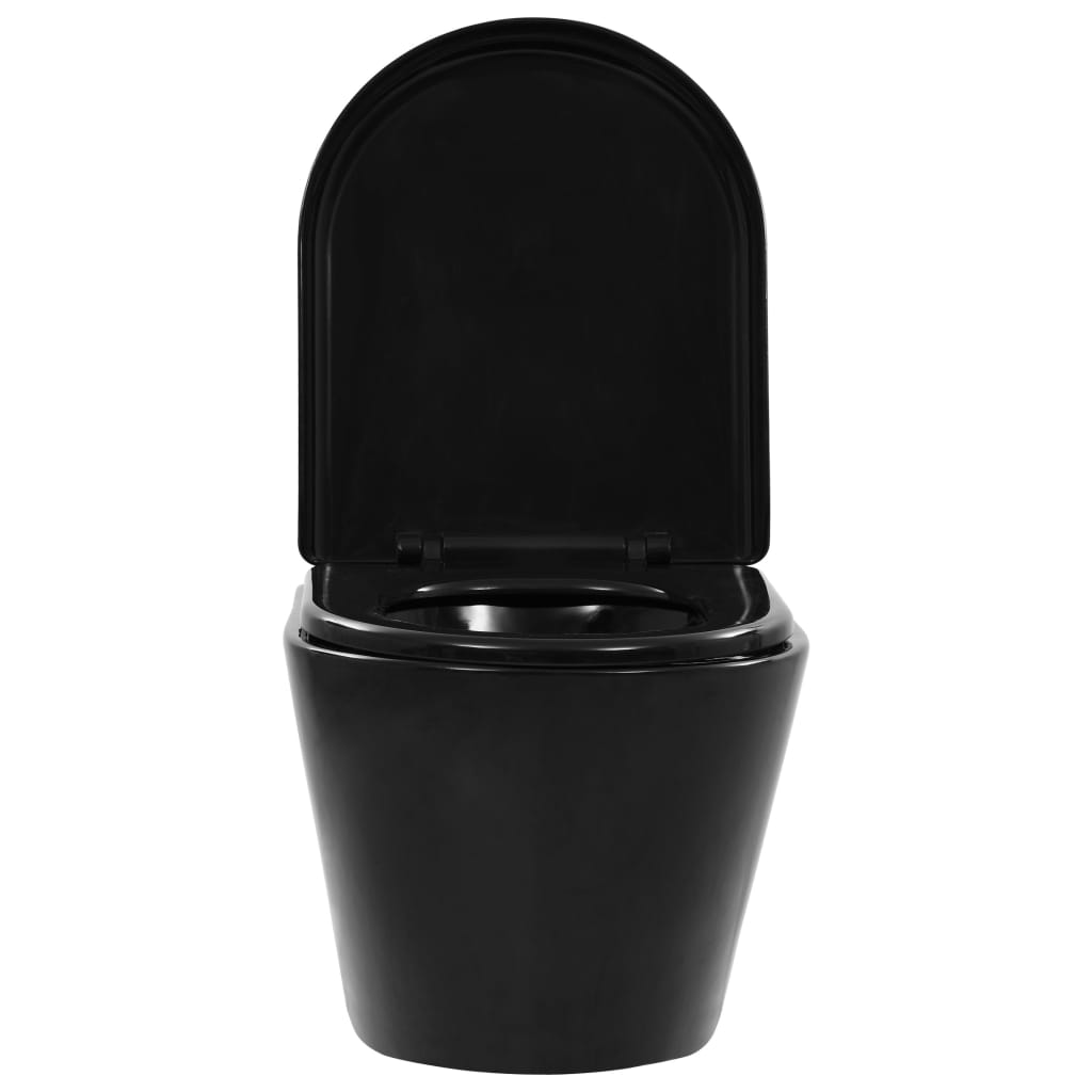 Wall Hung Rimless Toilet Ceramic Black - Bend