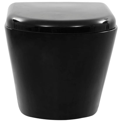 Wall Hung Rimless Toilet Ceramic Black - Bend