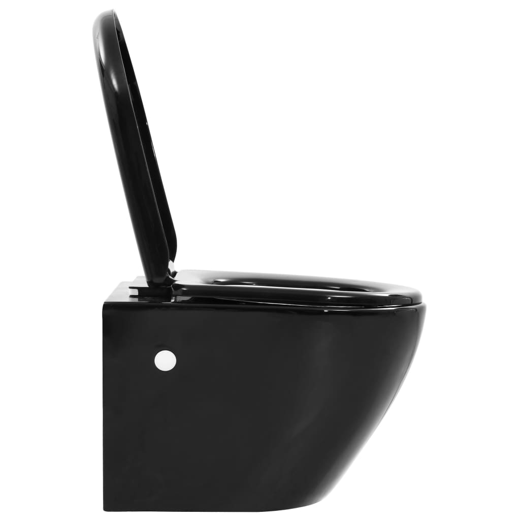 Wall Hung Rimless Toilet Ceramic Black - Bend