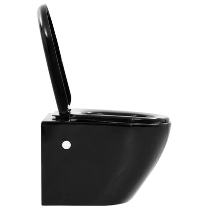 Wall Hung Rimless Toilet Ceramic Black - Bend