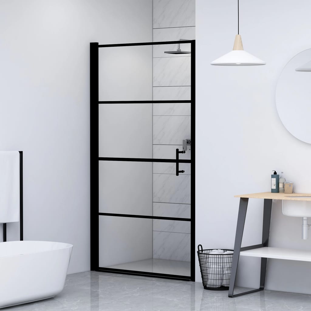 Shower Door Tempered Glass 81x195 cm Black - Bend