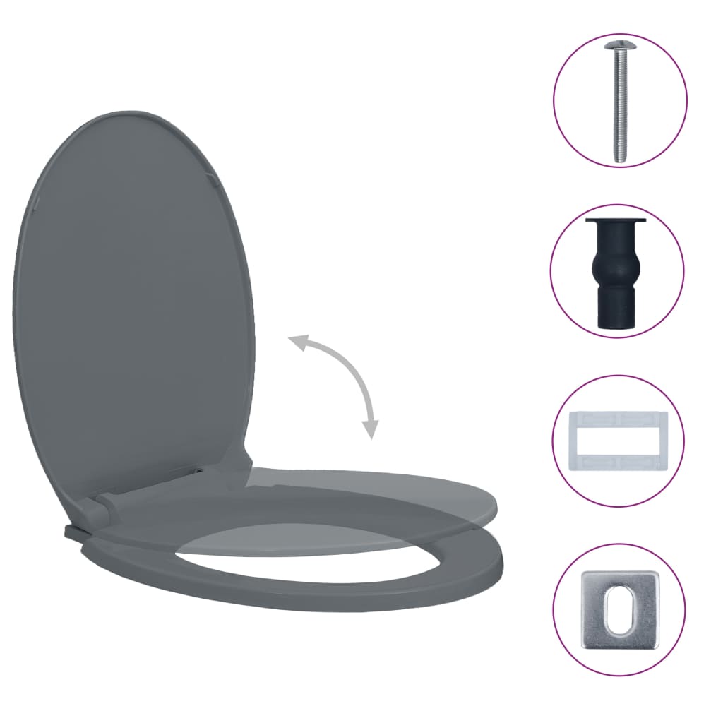 Soft-Close Oval Toilet Seat with Quick Release Option - Bend