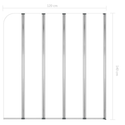 Bath Enclosure 120x140 cm Tempered Glass Transparent