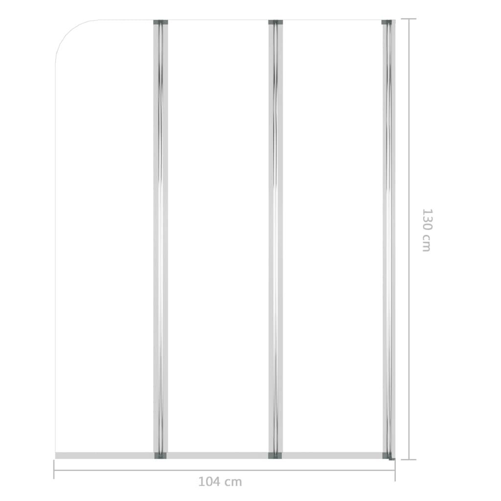 Bath Enclosures 2 pcs 104x130 cm Tempered Glass Transparent