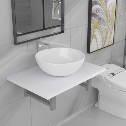 Two Piece Bathroom Furniture Set Ceramic White