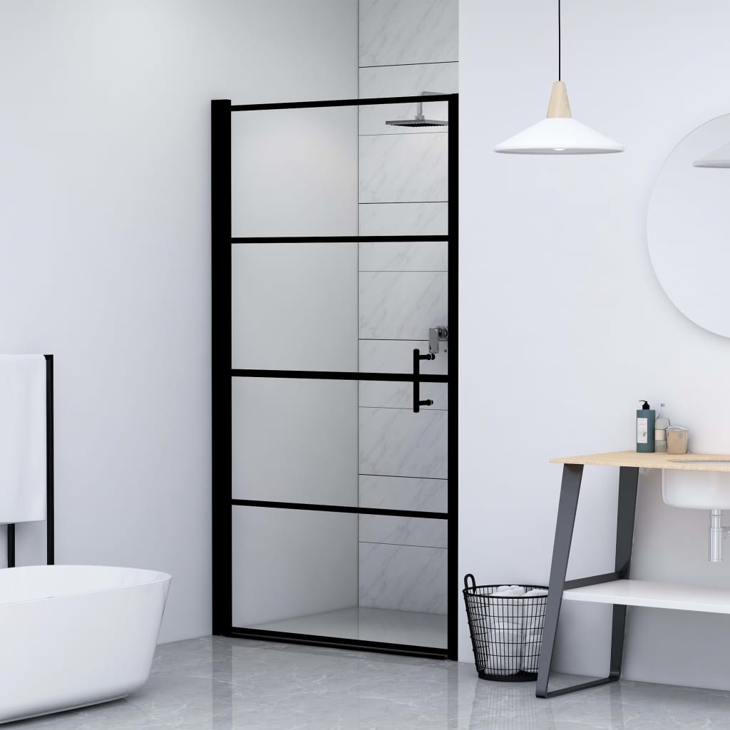 Shower Door Tempered Glass 100x178 cm Black - Bend