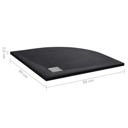 Shower Tray SMC Black 90x90 cm - Bend