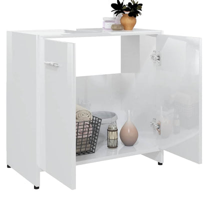 Bathroom Cabinet High Gloss White 60x33x61 cm Engineered Wood