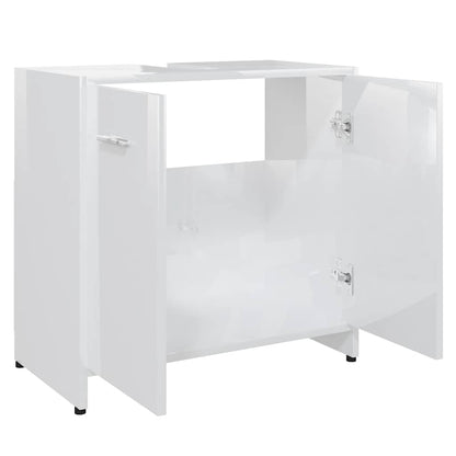 Bathroom Cabinet High Gloss White 60x33x61 cm Engineered Wood