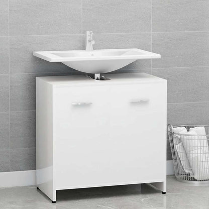 Bathroom Cabinet High Gloss White 60x33x61 cm Engineered Wood