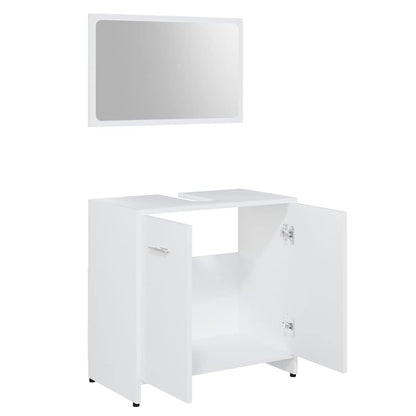 Bathroom Furniture Set White Engineered Wood