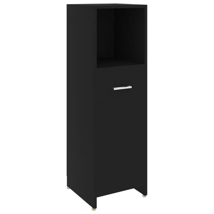 Bathroom Cabinet Black 30x30x95 cm Engineered Wood