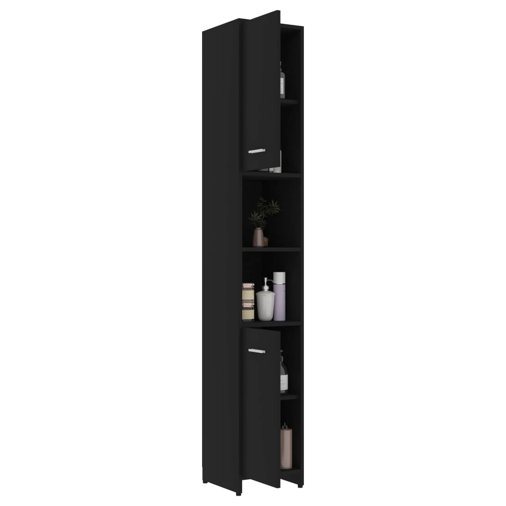 Bathroom Cabinet Black 30x30x183.5 cm Engineered Wood