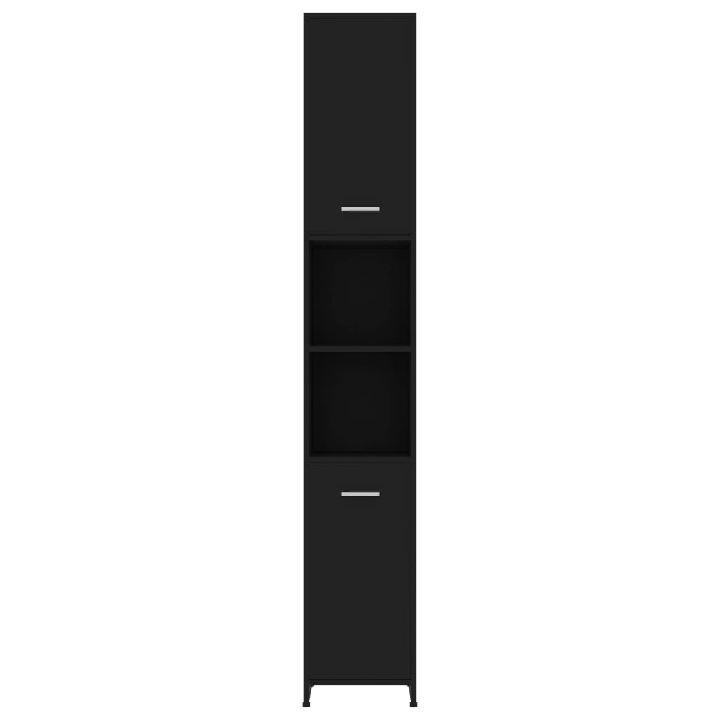 Bathroom Cabinet Black 30x30x183.5 cm Engineered Wood