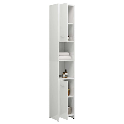 Bathroom Cabinet High Gloss White 30x30x183.5 cm Engineered Wood