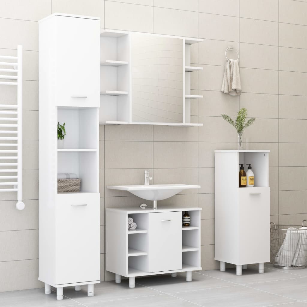 Bathroom Mirror Cabinet White 80x20.5x64 cm Engineered Wood - Bend